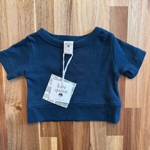 Kate Quinn Ribbed Blue Short Sleeve Shirt NWT 3-6 months EUC